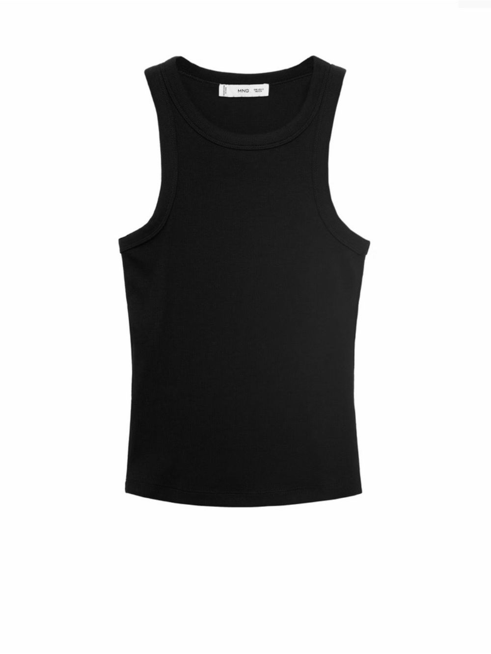 Mango Black Ribbed Scoop Tank